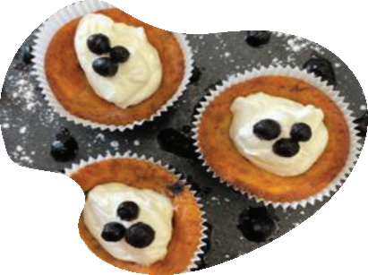 Frische Vanille-Quark-Muffins mit Blaubeeren